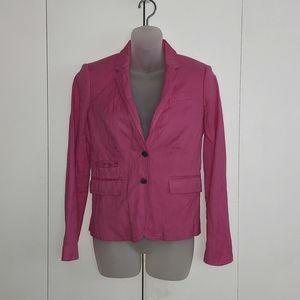 J. Crew Pink Schoolboy Style Design Preppy Lightweight Blazer Jacket Size 0